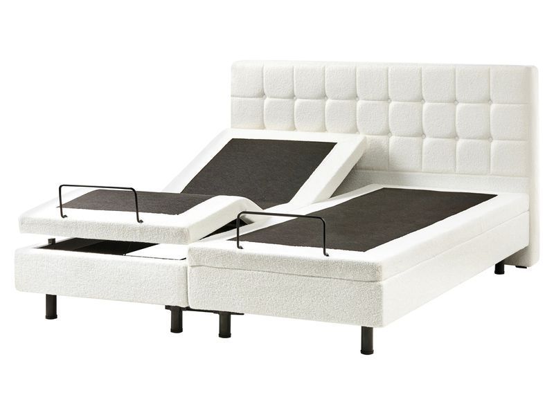 Регульоване ліжко Boucle DUKE 160 x 200 см (EU King Size) кольору Off-White 340240-657374 фото