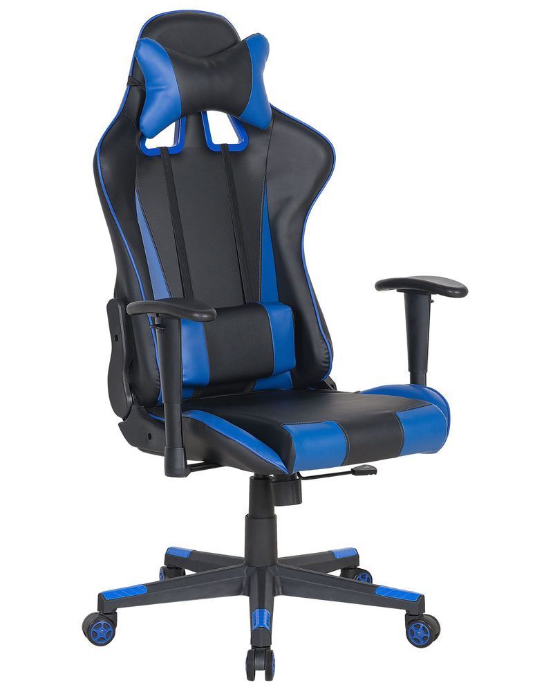 Офісне крісло GAMER зі штучної шкіри темно-синього кольору 305608-145540 фото