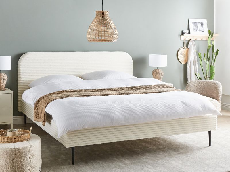 Ліжко Corduroy FLAYAT 180 x 200 см (EU Super King) Білого кольору 321123-599482 фото