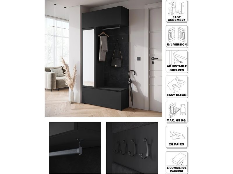 MINIO, дерзайте, шкаф TOKAT в черном цвете с черными панелями. 4181539-0057821 фото