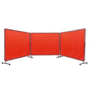 Защитный экран для сварки VEVOR с рамой, 6 x 8 футов, 3-панельный, огнестойкий виниловый, на 12 поворотных колесах (6 с фиксаторами), мобильный и профессиональный для мастерской, Ro 0313-SMSHJPF6X8YCP2QHUV0 фото
