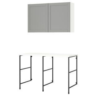 ИКЕА Стелаж ENHET, 395.480.32 Стелаж, антрацит, серая рама, 139x63, 5x90, 5 см 395.480.32 фото
