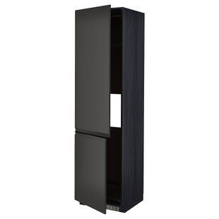 ІКЕА METOD МЕТОД, 794.956.11 Sza wys n lod, zam 2drz, чорний, Uppl&ouml;v матовий антрацит, 60x60x220 см 794.956.11 фото