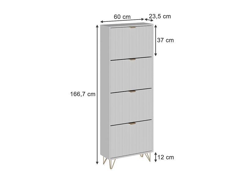 Шафа для взуття біла 60x23,5x166,7 хельге 4779150-0057922 фото