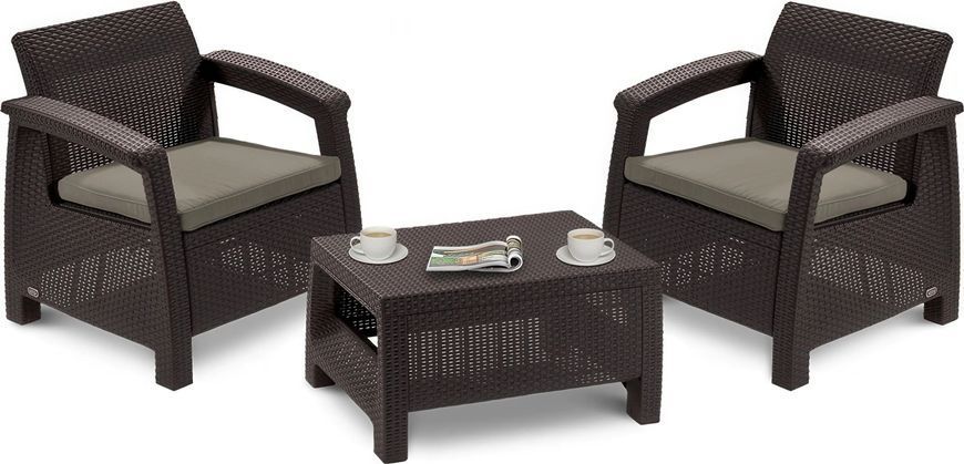 Садові меблі CORFU SET 3 коричневого кольору 006068-9990675 фото