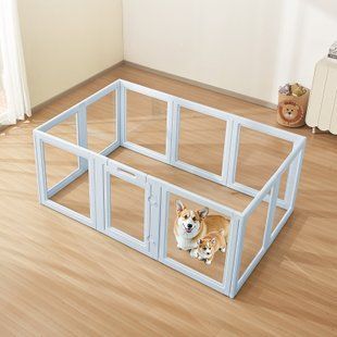 Манеж для цуценят VEVOR Puppy Wheatbox, 1930 x 1245 x 765 мм, з прозорими вікнами та замком, синій поліетиленовий каркас, манеж для собак, манеж для великих собак. 1764-GYZXZJZJSLDC3NNQ5001V0 фото