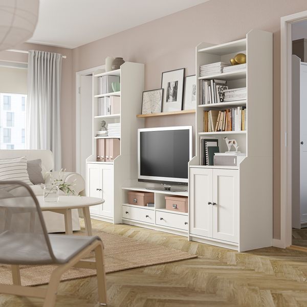 ИКЕА TV HAUGA ХАУГА, 193.879.02 TV, Комбинация, белый, 277x46x199 см 193.879.02 фото