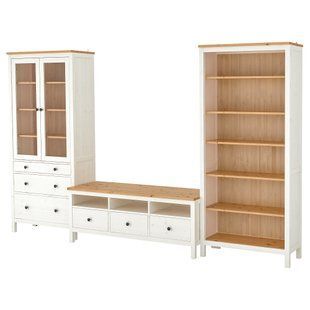 ИКЕА Тумба под телевизор HEMNES ХЕМНЭС, 192.995.71 Тумба под телевизор, белое пятно, Светло-коричневое прозрачное стекло, 326x197 см 192.995.71 фото