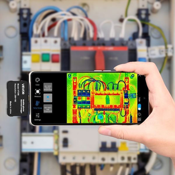 Тепловизионная камера VEVOR для iOS и Android, разрешение 512x384 Super IR и 256x192 IR, с макрообъективом, для смартфонов и планшетов с разъемом USB-C, 25 Гц, инфракрасная камера для осмотров в диапазоне температур от -20&deg;C до 550&deg;C 3915-KDSRCXY2561960W1B001V9 фото