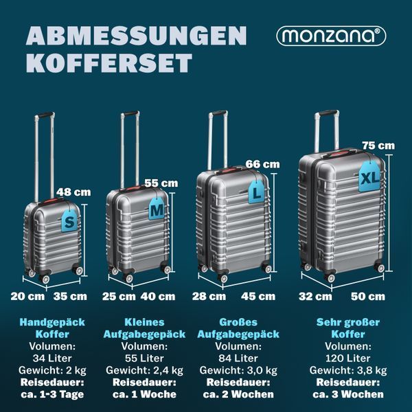 Набір із 4 жорстких кейсів із сріблястого ABS-пластику. 107217-de фото