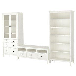 ИКЕА Тумба под телевизор HEMNES ХЕМНЭС, 392.995.65 Тумба под телевизор, белое пятно, прозрачное стекло, 326x197 см 392.995.65 фото