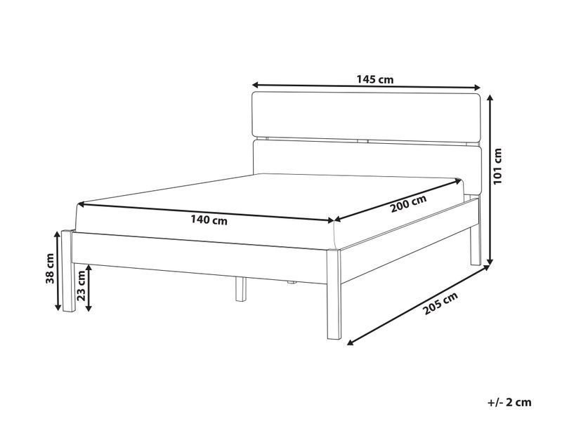 Ліжко з LED-підсвічуванням Wood BOISSET 140 x 200 см (EU Double) Темно-коричневе 320202-447308 фото