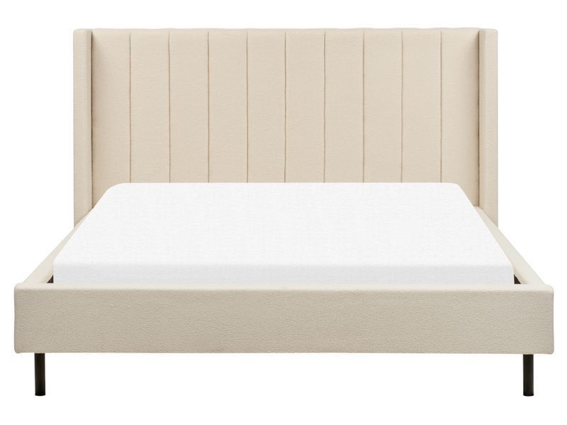 Ліжко букле VILLETTE 160 x 200 см (EU King Size) Бежевий 309588-420048 фото