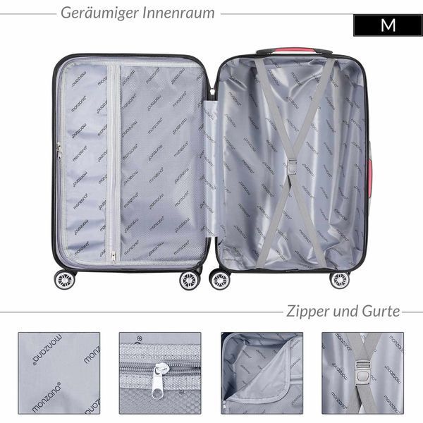 Комплект жестких чемоданов из ABS-пластика, размеры M XL, замок TSA, синий. 994393-de фото