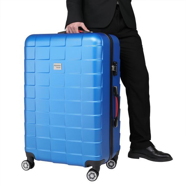 Комплект жестких чемоданов из ABS-пластика, размеры M XL, замок TSA, синий. 994393-de фото