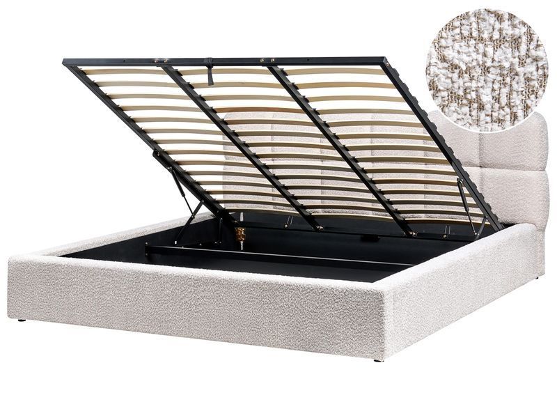 Ліжко-пуф букле BASTON 180 x 200 см (EU Super King) світло-бежевий 328984-638136 фото