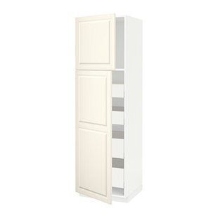 ІКЕА METOD МЕТОД / MAXIMERA МАКСИМЕРА, 994.573.35 Висока шафа з 2-ма дверима, 4szufl, білий, Крем Бодбин, 60x60x200 см 994.573.35 фото