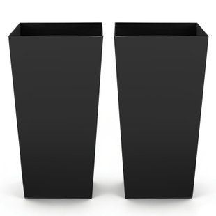 Цветочный горшок VEVOR 390x390x750 мм, комплект из 2 предметов, горшок, кашпо, контейнер для растений из полипропилена, ящик для растений с внутренним горшком и дренажными отверстиями, подходит для комнатных и садовых растений, черный. 0218-FZXZSHPHS2PCBUGCA001V0 фото