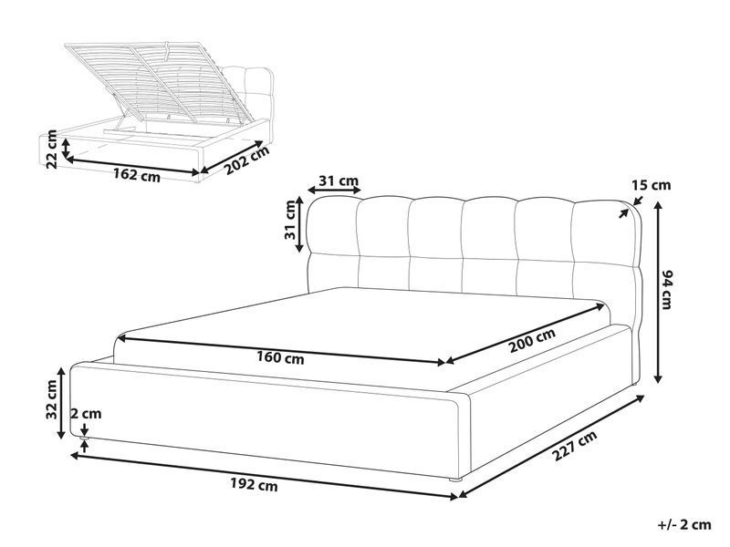 Тканина для отоманки BASTON 160 x 200 см (розмір EU King) кольору кремово-білого 328990-638229 фото