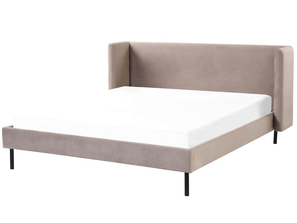 Ліжко з оксамитового ліжка ARETTE 160 x 200 см (EU King Size) кольору Taupe 259351-359183 фото