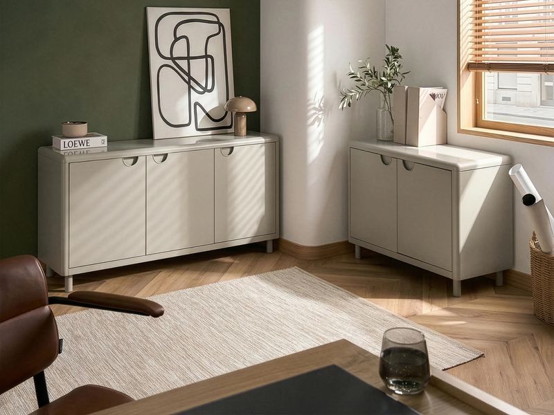 Сервант KORVO бежевий з 2 дверима 358764-721235 фото
