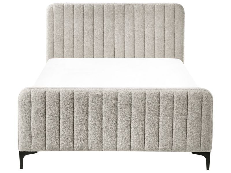 Ліжко букле LUNAN 120 x 200 см (EU Small Double) Бежевий 349223-676079 фото