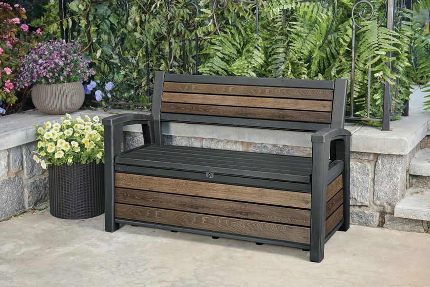 Комод/лавка Keter Deco Garden 227L, горіх 007657-9991786 фото