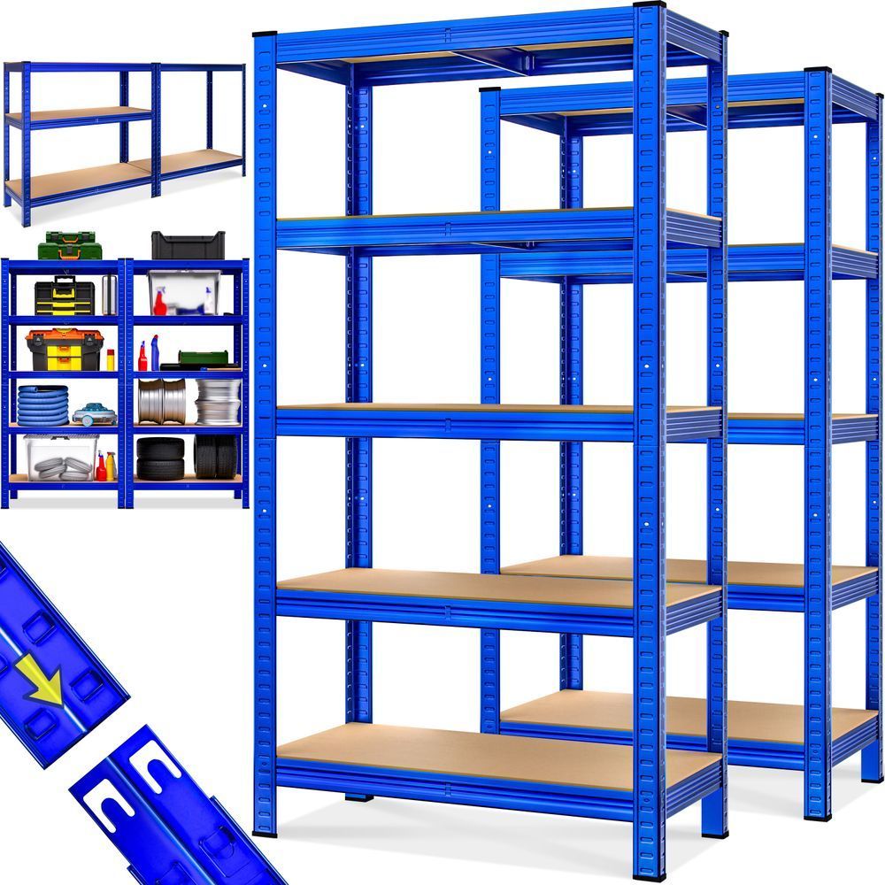 Стелаж для зберігання, 2 шт., синій, 180x90x40 см, вантажопідйомність 875 кг. 109719-de фото
