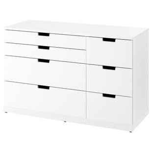 ИКЕА Комод NORDLI НОРДЛИ, 393.368.84 Комод, 7 ящиков, белый, 120x76 см 393.368.84 фото