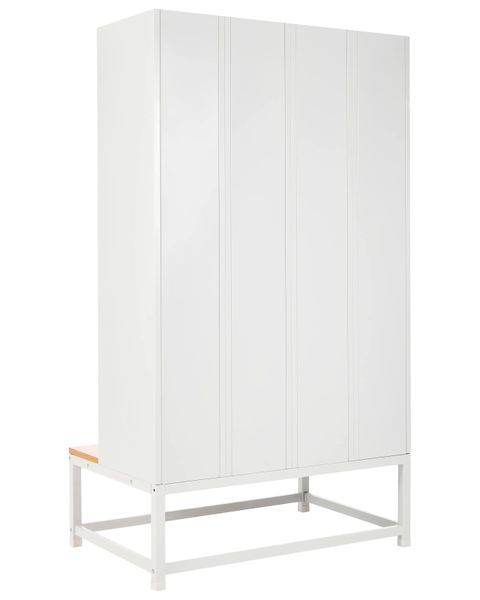 Шафа для зберігання на 4 двері з лавкою ATHLETE металева сіро-синя 343130-656899 фото