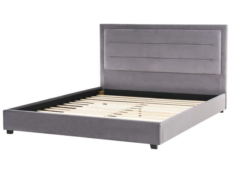 Ліжко оксамитове ROUEN 180 x 200 см (EU Super King) Темно-сіре 338481-645650 фото