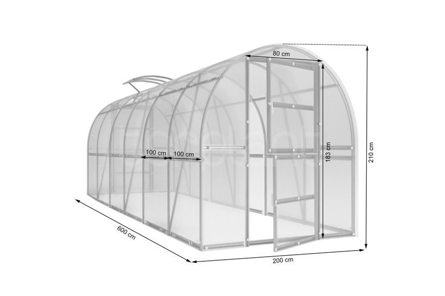 Теплица Terplant Comfort из поликарбоната, размер 2x6 м. 849778-2220396 фото