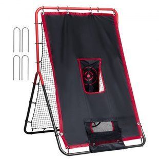 VEVOR 3,5 x 4,5 фута, сетка для отскока мяча 2-в-1 для бейсбола и софтбола, тренажер для отбивания и бросков, сетка для отскока мяча для тренировки игры в поле/бросков. 9832-BQHDWDYXWEHY2V8G3V0 фото
