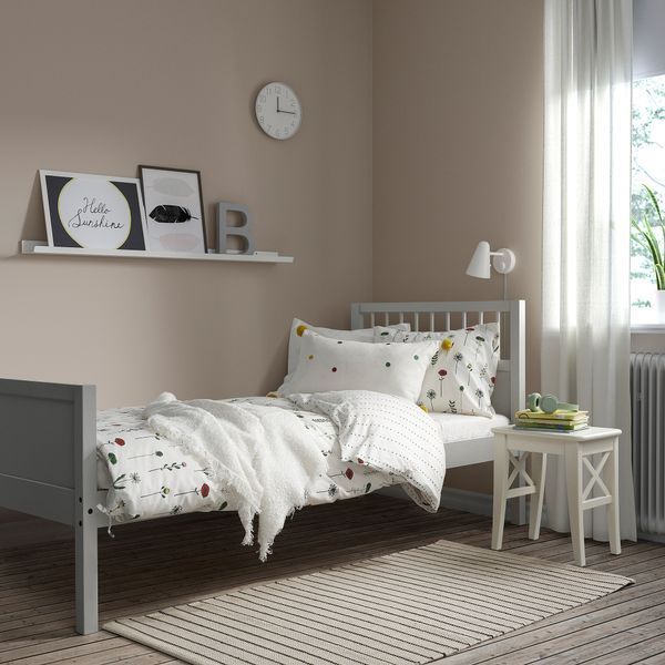ИКЕА Каркас кровати SMYGA, 604.807.80 Каркас кровати, светло-серый, 90x200 см 604.807.80 фото