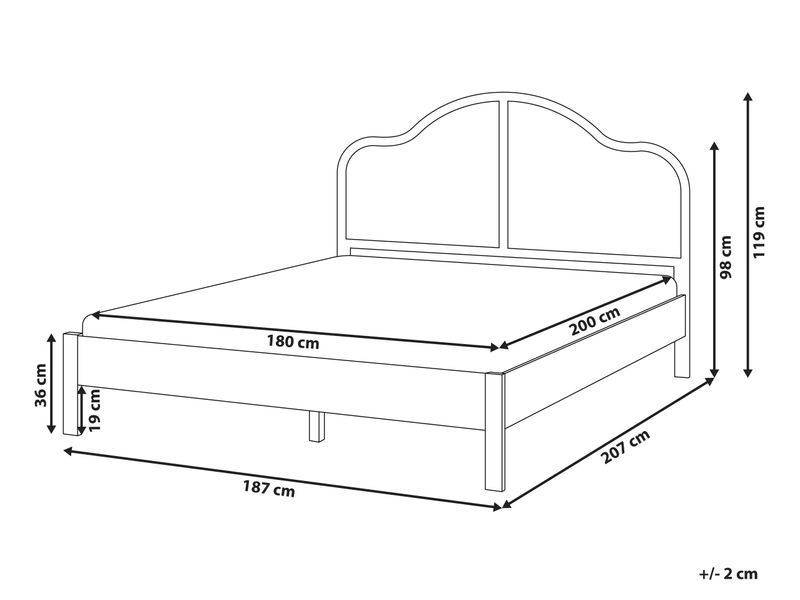 Ліжко HOUNOUX 180 x 200 см (Super King Size) Світло-коричневе 356552-704335 фото