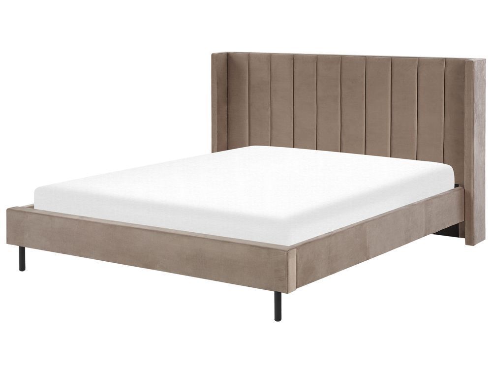 Ліжко оксамитове VILLETTE 180 x 200 см (EU Super King) кольору Taupe 297521-335700 фото