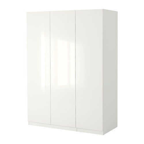 ИКЕА Шкаф PAX ПАКС / FARDAL ФАРДАЛЬ, 093.035.02 Шкаф, белый, глянец, белый, 150x60x201 см 093.035.02 фото
