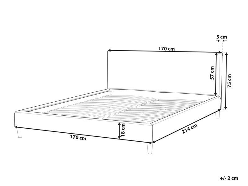Чохол для каркаса ліжка оксамитовий FITOU 160 x 200 см білий 304748-214029 фото