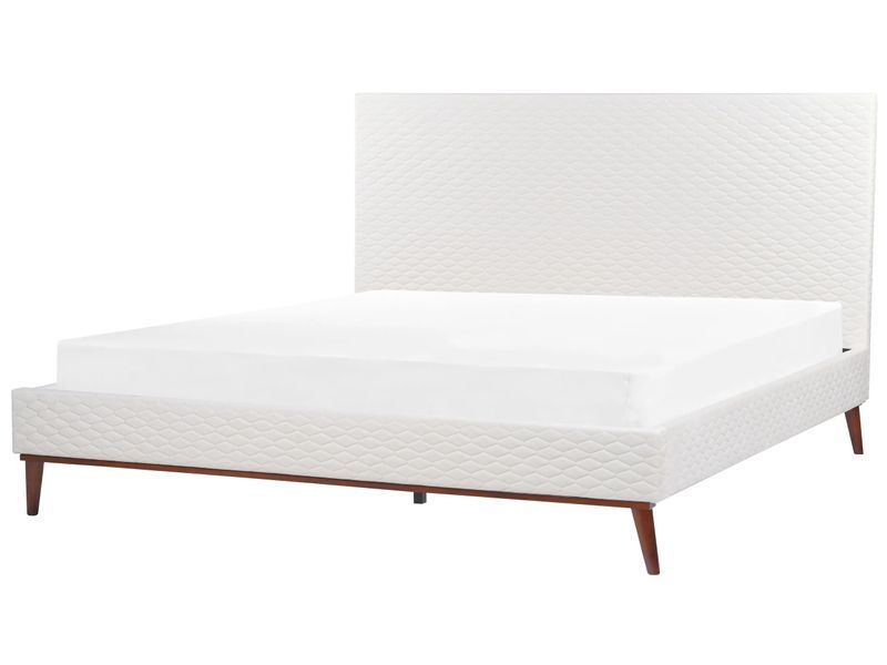 Ліжко оксамитове BAYONNE 180 x 200 см (EU Super King) кольору кремово-білого 310406-449123 фото