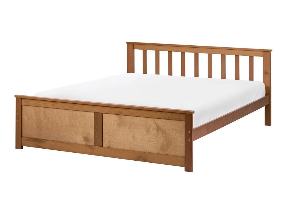 Кровать из сосны OLENDON 120 x 200 см (размер EU, маленькая двуспальная), коричневая. 365992-729474 фото