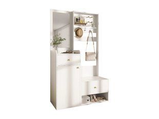 Современный шкаф для одежды - 105 x 38 x 180 см - с зеркалом + регулируемыми вешалками + 1 дверью + 2 ящиками + журнальным 4806086-0057836 фото