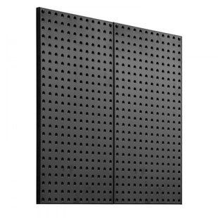 Перфорированная доска VEVOR, 81 x 40 см, 2 панели, прочный стальной перфорированный металлический настенный органайзер, для гостиной, гаража, хранения инструментов, верстака, организации рабочего места в офисе, мастерской, кухни, дома, черный. 9884-GJGBHSJS3216LHZQHV0 фото