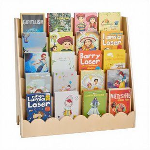 Дитяча книжкова полиця VEVOR Montessori, 5 ярусів, з хвилястим краєм спереду, з подвійними гачками, дитяча книжкова шафа, полиця для дитячого садка. 10628-ETCWJJZMZ3146EH5O001V0 фото