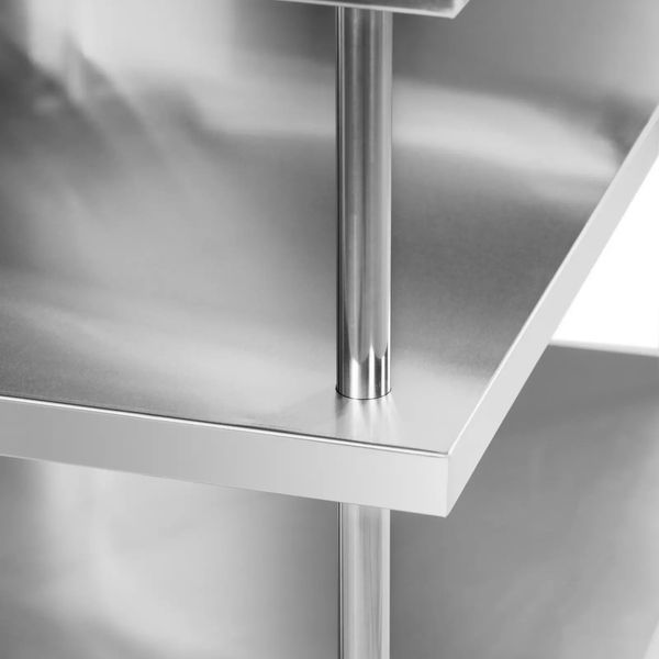 Барный стол из нержавеющей стали - 250 x 30 x 115 см - 4 полки - бортик - Royal Catering 10013470-ex-0922 фото