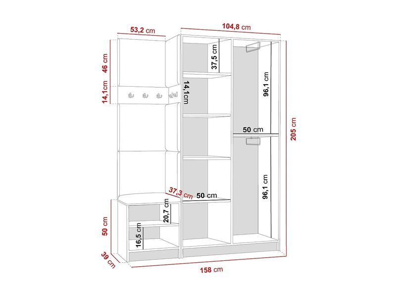 ROJ 13 Шафа Білий + Сірий 4896276-0057636 фото