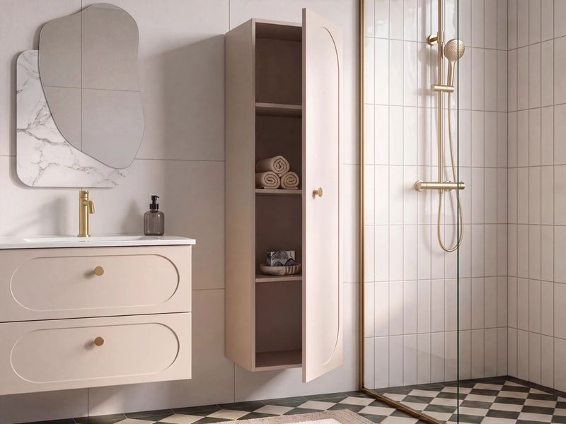 Настенный шкафчик для ванной комнаты TARUMIR 35 см, бежевый 377218-834972 фото
