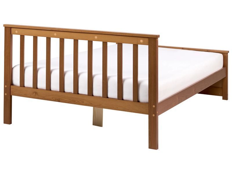 Кровать из сосны OLENDON 120 x 200 см (размер EU, маленькая двуспальная), коричневая. 365992-729474 фото