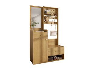 Современный шкаф для одежды - 105 x 38 x 180 см - с зеркалом + регулируемыми вешалками + 1 дверью + 2 ящиками + журнальным 4806085-0057837 фото