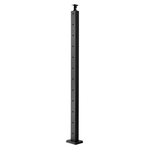 Стойка для лестничного ограждения VEVOR Cable, 106,7 x 2,5 x 5 см, строительный уровень, 1 шт., стойки с предварительно просверленными отверстиями и монтажным кронштейном, черная, 1JZLGZXHS1063GGTD001V0 10377-1JZLGZXHS1063GGTD001V0 фото