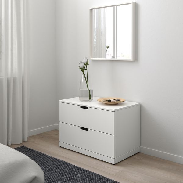 ІКЕА NORDLI НОРДЛІ, 992.394.94 Комод, 2 шухляди, білий, 80x54 см 992.394.94 фото